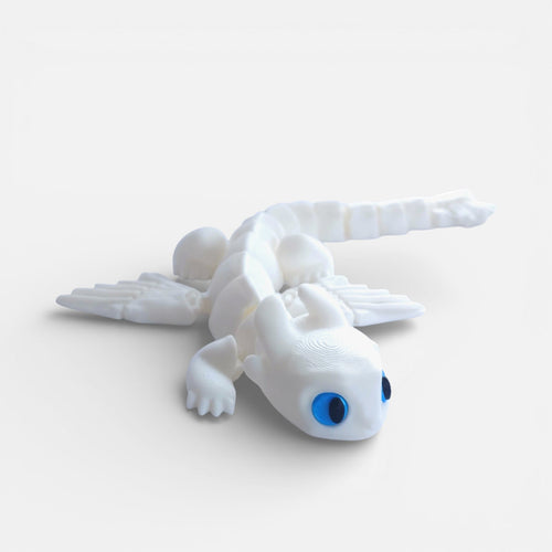 3D printed white dragon 