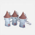 Castle tower pendant, 3D mini tower for keys