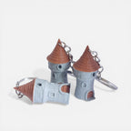 Castle tower pendant, 3D mini tower for keys