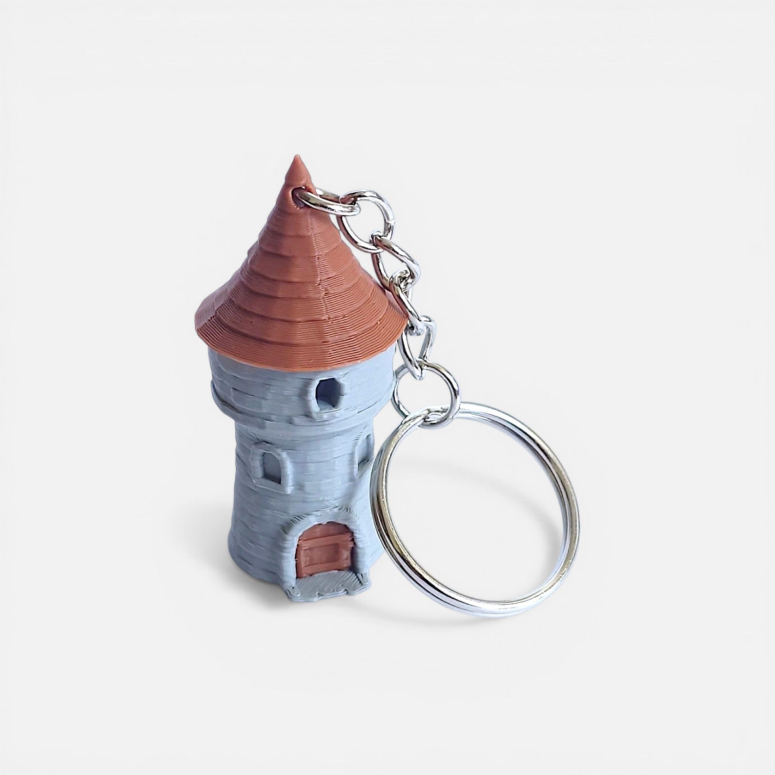 Castle tower pendant, 3D mini tower for keys