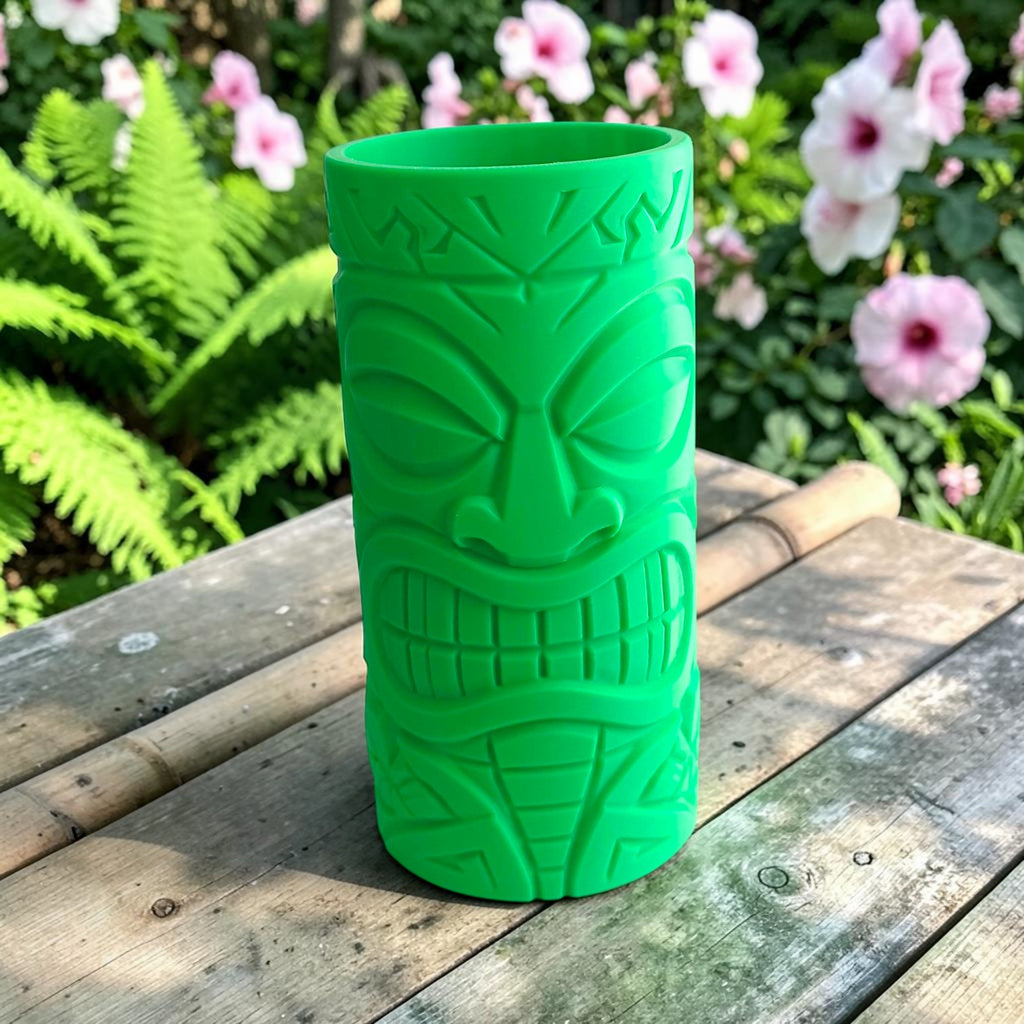 3D spausdintas žalias Tiki skardinės laikiklis 500 ml skardinei