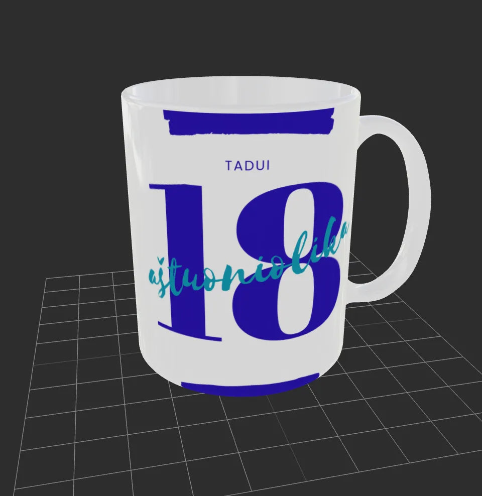 Personalized mug "18" - a name mug for the 18th birthday